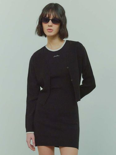 Ribbed Knit Cardigan_Black - PLAC - Modalova