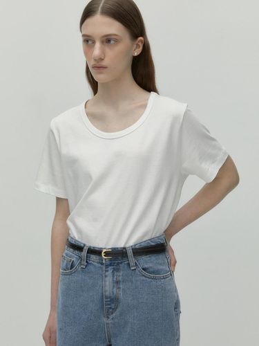 Cotton U Neck T-shirt_White - DEPOUND - Modalova