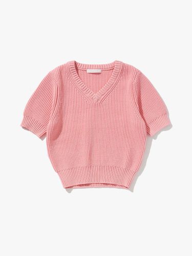 Two Tuck V Neck Knit Top_Light Pink - PLAC - Modalova