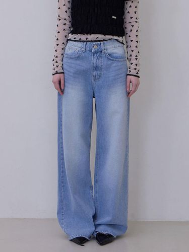 Erin Brushed Long Wide Denim Pants - HAINT - Modalova