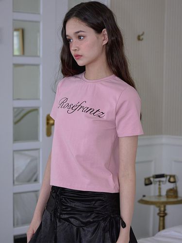 Rose Lettering T-shirt_Pink - Rosefrantz - Modalova