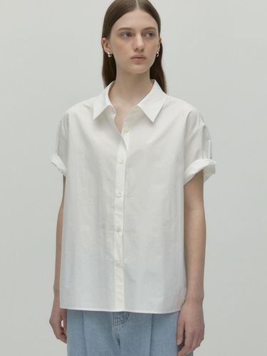 Half Sleeve Overfit Shirt_White - DEPOUND - Modalova