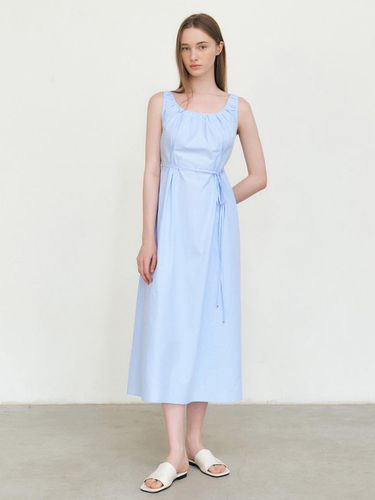 Shirred Sleeveless Dress _ Light Blue - ARTID - Modalova