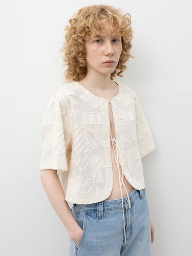 Jacquard Pattern Round Blouse - RRACE - Modalova