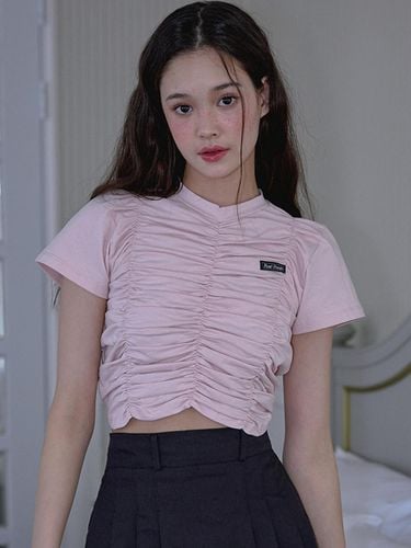 Shirring Slim T-Shirt_Pink - Rosefrantz - Modalova