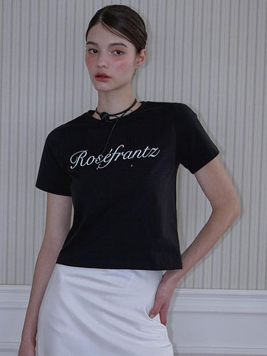 Rose Lettering T-shirt_Black - Rosefrantz - Modalova