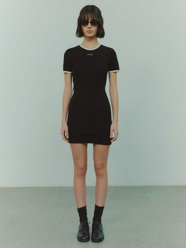 Ribbed Knit Mini Dress_Black - PLAC - Modalova