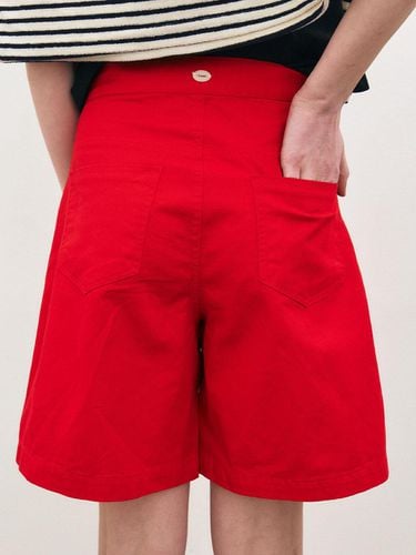 Color Denim Short Pants - Red - Et demain - Modalova