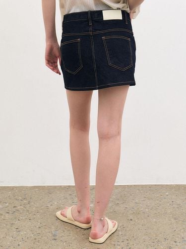 Raw Denim Mini Skirt - Navy - Et demain - Modalova