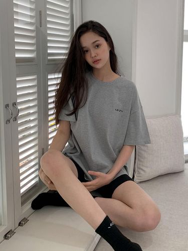 Cotton Oversized T-Shirt Gray - INJIACTIVE - Modalova