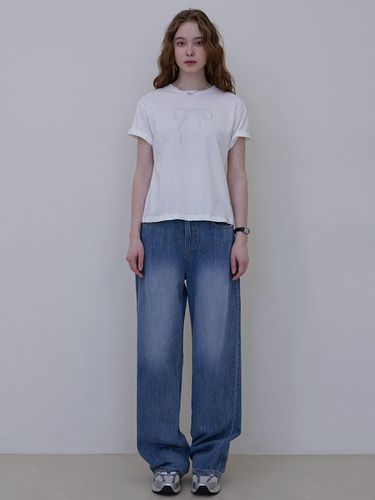 Penny Banding Wide Denim Pants - HAINT - Modalova