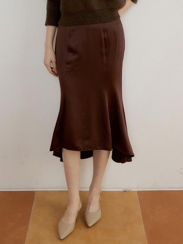 At Panel Long Satin Skirt - REORG - Modalova