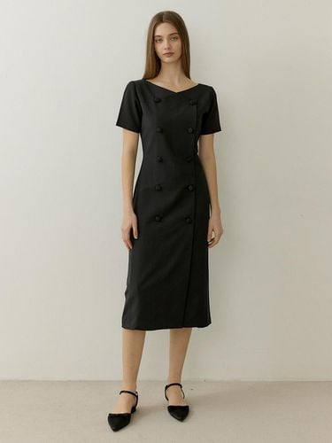 Re-boat Neck Pencil Half Dress_Black - REORG - Modalova