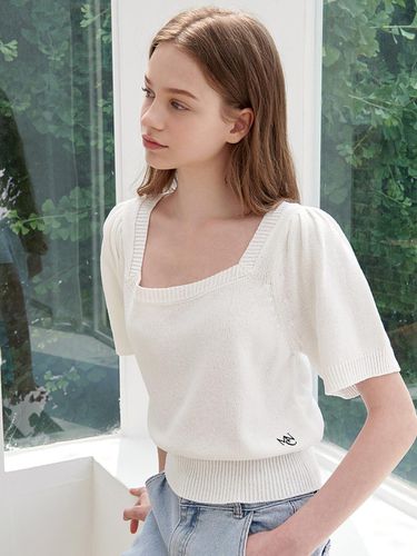 Lilt Square Neck Knit Top - MICANE - Modalova