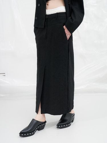 Linen Skirt_Black - YUTHENTIC - Modalova