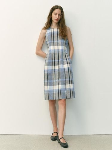 H-line Midi Dress (Blue Check) - AND YOU - Modalova