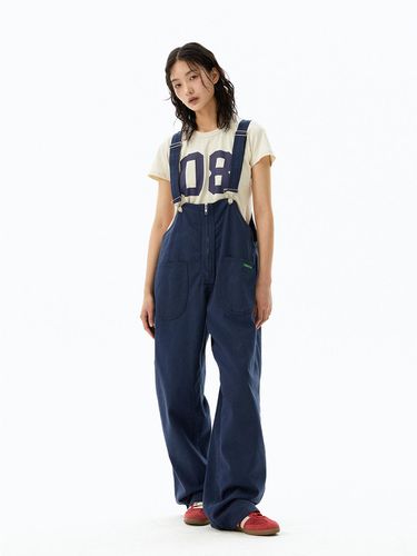 Zipper Overall Pants_Navy - GREENBUTTER - Modalova