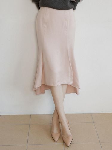 At Panel Long Satin Skirt_Light Pink - REORG - Modalova