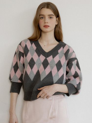 At Classic Argyle Knit_Gray - REORG - Modalova