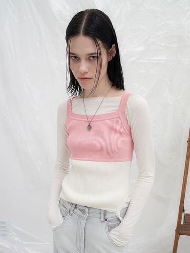 Two-Way Knit Vest_Pink - YUTHENTIC - Modalova