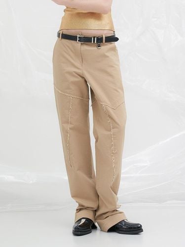 Raw-Cut Cotton Pants_Beige - YUTHENTIC - Modalova