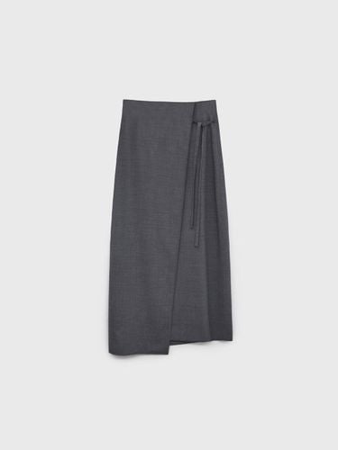 Wrap String Wool Silk Skirt - Grey - Arch The - Modalova