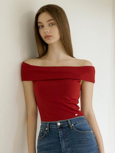 Draw Off Shoulder Top_Dark Red - REORG - Modalova