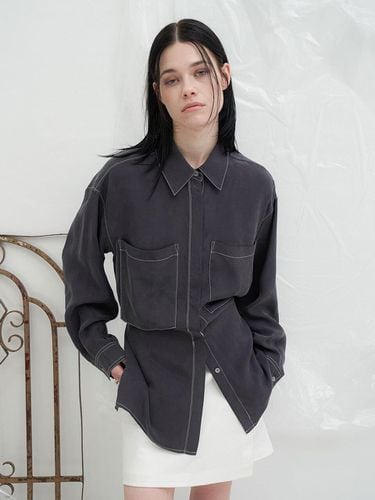 Out Pocket Over Fit Shirt_Charcoal - YUTHENTIC - Modalova