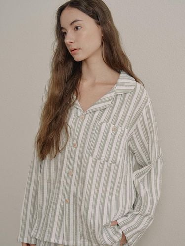 Stripe Pattern Basic Pajama Set () - Boil House - Modalova