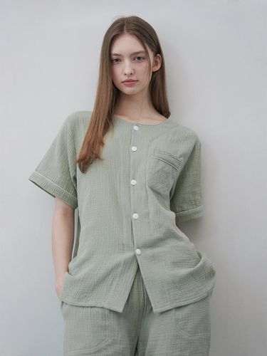 Cotton Gingham Piping Pajama Set () - Boil House - Modalova