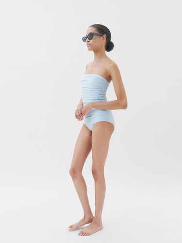 Powder Blue June Seersucker Simple Swimsuit - COURRI - Modalova