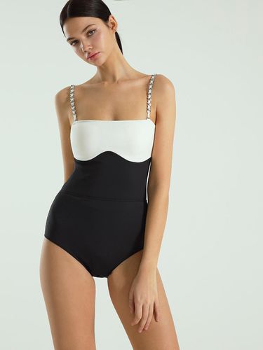 Chain Contrasting Tube Top Monokini - VINAJ - Modalova