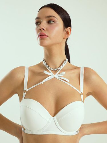 Chain Ribbon Choker Half Cup Bikini Bra () - VINAJ - Modalova