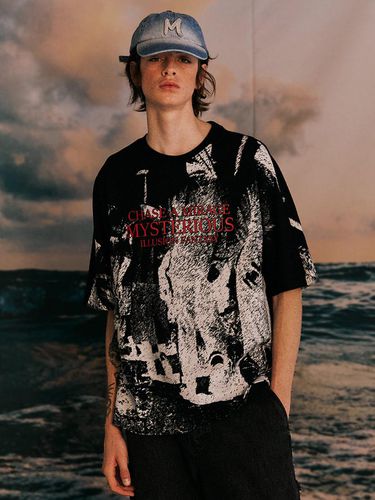 SWAGVER Front Print Oversized T-shirt_Black - MAGOODGAN - Modalova