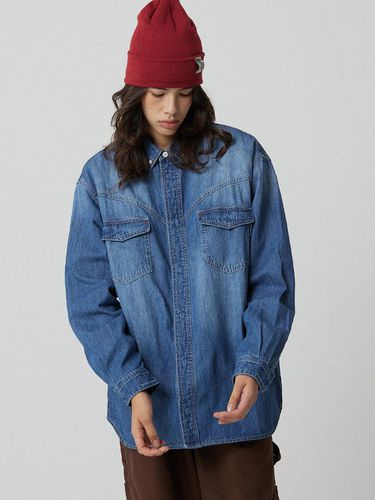 RAIVER Vintage Linen Denim Oversized Shirt - MAGOODGAN - Modalova