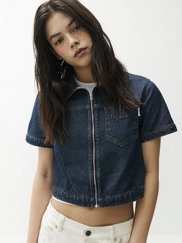 FEMERALD Crop Zip Up Short Sleeve Shirt - MAGOODGAN - Modalova