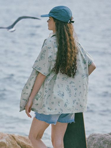 RAIVER Pattern Print Oversized Short Sleeve Shirt - MAGOODGAN - Modalova