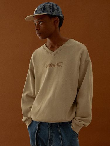 ACAREET V Neck Sweatshirt_Stone - MAGOODGAN - Modalova