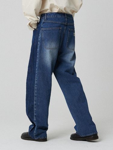 FARBAN Patchwork Wide Fit Denim Pants - MAGOODGAN - Modalova