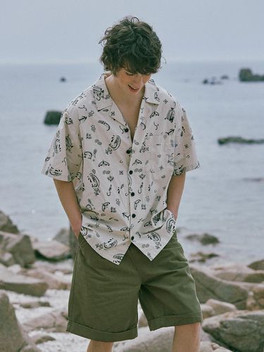 RAIVER Pattern Print Oversized Short Sleeve Shirt - MAGOODGAN - Modalova