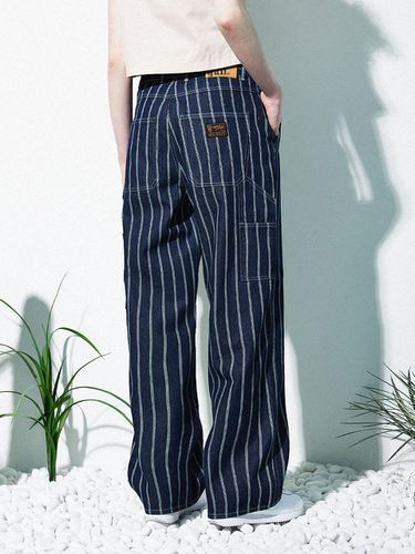 FARBAN Carpenter Wide Fit Stripe Denim Pants - MAGOODGAN - Modalova