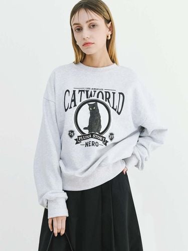 Cat World Sweatshirt_Gray - PLUNASTUDIO - Modalova