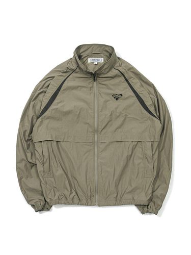 Nylon Zip Up Track Jacket - Khaki - Slowpoke - Modalova