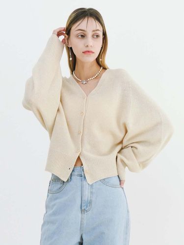 Ribbon Knit Cardigan_Beige - PLUNASTUDIO - Modalova