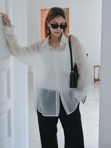 See Through Loose Shirt_White - PLUNASTUDIO - Modalova