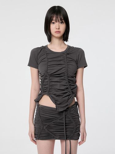 Handmade Twisted T-Shirt_Charcoal - FLARE UP - Modalova