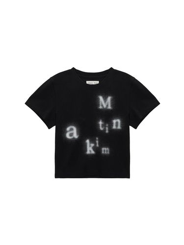 Blurred Logo Crop Top - Black - Matin Kim - Modalova