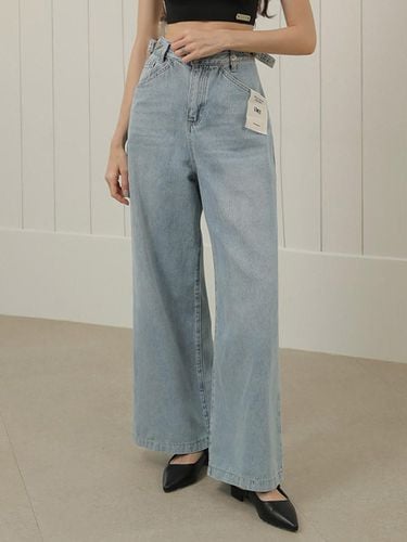 Overall Tab Wide Denim Pants (Blue) - NONANDNON - Modalova