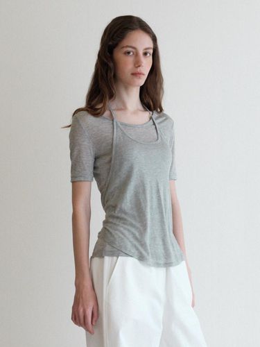 Tencel Layered T-Shirt_Grey - SPRING CROCUS - Modalova