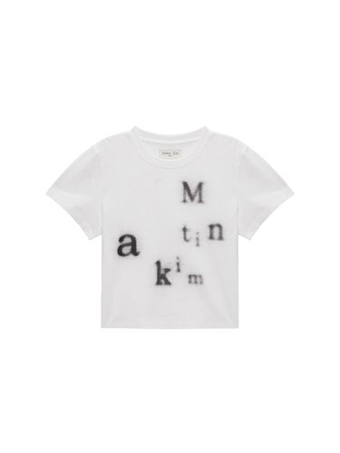 Blurred Logo Crop Top - White - Matin Kim - Modalova